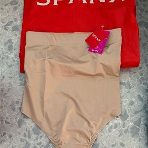 SPANX High-Waisted Shapewear Thong in Beige